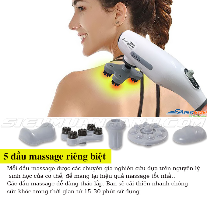 Máy massage cầm tay Welbutech Squirel Pin Sạc WHM-200 (Hàn Quốc)